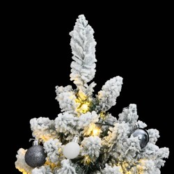 vidaXL Künstlicher Weihnachtsbaum Klappbar 150 LEDs & Kugeln 120 cm
