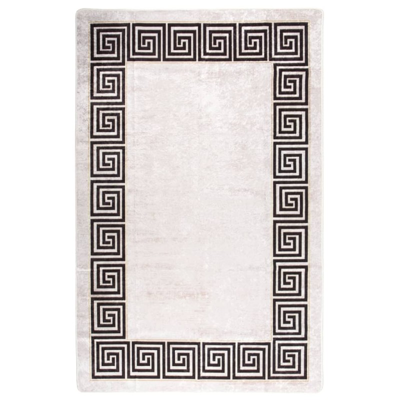 vidaXL Teppich Waschbar 80x150 cm Hellbeige Rutschfest vidaXL Teppich Waschbar 80x150 cm Hellbeige Rutschfest