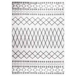 vidaXL Teppich Waschbar Schwarz und Weiß 150x230 cm Rutschfest