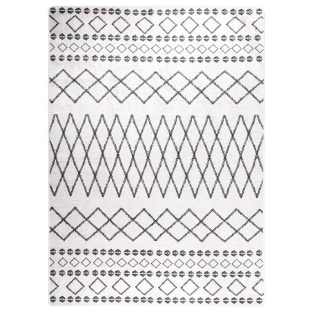 vidaXL Teppich Waschbar Schwarz und Weiß 150x230 cm Rutschfest