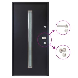 vidaXL Haustür Aluminium Anthrazit 90x200 cm