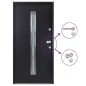 vidaXL Haustür Aluminium Anthrazit 90x200 cm vidaXL Haustür Aluminium Anthrazit 90x200 cm