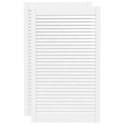 vidaXL Schranktüren Lamellen-Design 2 Stk Weiß 99,3x59,4 cm Massivholz
