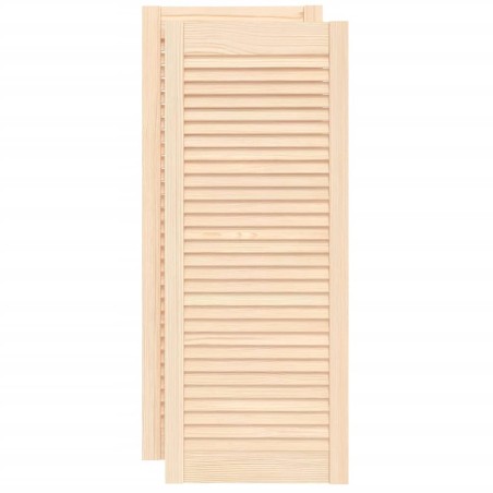 vidaXL Schranktüren Lamellen-Design 2 Stk. 99,3x39,4 cm Massivholz