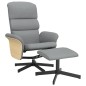 vidaXL Relaxsessel mit Fußhocker Hellgrau Stoff vidaXL Relaxsessel mit Fußhocker Hellgrau Stoff