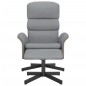 vidaXL Relaxsessel mit Fußhocker Hellgrau Stoff vidaXL Relaxsessel mit Fußhocker Hellgrau Stoff