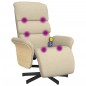 vidaXL Massagesessel mit Fußteil Creme Stoff vidaXL Massagesessel mit Fußteil Creme Stoff