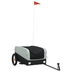 vidaXL Fahrradanhänger Schwarz und Grau 30 kg Eisen