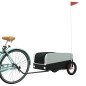vidaXL Fahrradanhänger Schwarz und Grau 30 kg Eisen vidaXL Fahrradanhänger Schwarz und Grau 30 kg Eisen