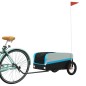 vidaXL Fahrradanhänger Schwarz und Blau 30 kg Eisen vidaXL Fahrradanhänger Schwarz und Blau 30 kg Eisen