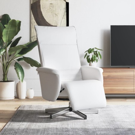 vidaXL Relaxsessel mit Fußteil Weiß Kunstleder