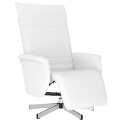 vidaXL Relaxsessel mit Fußteil Weiß Kunstleder