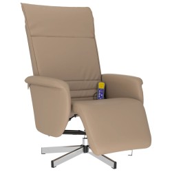 vidaXL Massagesessel mit Fußteil Cappuccino-Braun Kunstleder