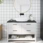 Waschtischplatte Dunkelgrau 120x60x4 cm Massivholz Behandelt Waschtischplatte Dunkelgrau 120x60x4 cm Massivholz Behandelt