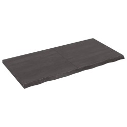 Waschtischplatte Dunkelgrau 120x60x4 cm Massivholz Behandelt