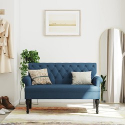 vidaXL Sitzbank mit Rückenlehne Blau 120x62x75,5 cm Stoff