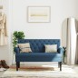 vidaXL Sitzbank mit Rückenlehne Blau 120x62x75,5 cm Stoff vidaXL Sitzbank mit Rückenlehne Blau 120x62x75,5 cm Stoff