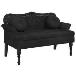 vidaXL Sitzbank mit Kissen Schwarz 120,5x65x75 cm Samt