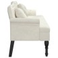 vidaXL Sitzbank mit Kissen Creme 120,5x65x75 cm Samt vidaXL Sitzbank mit Kissen Creme 120,5x65x75 cm Samt