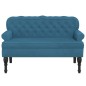 vidaXL Sitzbank mit Rückenlehne Blau 119,5x64,5x75 cm Samt vidaXL Sitzbank mit Rückenlehne Blau 119,5x64,5x75 cm Samt