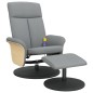 vidaXL Massagesessel mit Fußhocker Hellgrau Stoff vidaXL Massagesessel mit Fußhocker Hellgrau Stoff