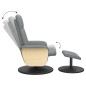 vidaXL Massagesessel mit Fußhocker Hellgrau Stoff vidaXL Massagesessel mit Fußhocker Hellgrau Stoff