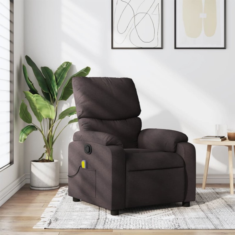 vidaXL Massagesessel Dunkelbraun Stoff vidaXL Massagesessel Dunkelbraun Stoff