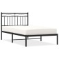 vidaXL Bettgestell mit Kopfteil Metall Schwarz 100x190 cm vidaXL Bettgestell mit Kopfteil Metall Schwarz 100x190 cm