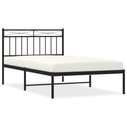 vidaXL Bettgestell mit Kopfteil Metall Schwarz 107x203 cm