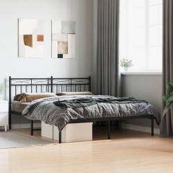 vidaXL Bettgestell mit Kopfteil Metall Schwarz 150x200 cm