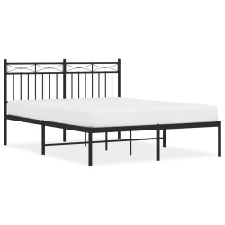vidaXL Bettgestell mit Kopfteil Metall Schwarz 140x190 cm