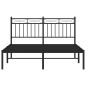 vidaXL Bettgestell mit Kopfteil Metall Schwarz 140x190 cm vidaXL Bettgestell mit Kopfteil Metall Schwarz 140x190 cm