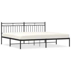 vidaXL Bettgestell mit Kopfteil Metall Schwarz 200x200 cm