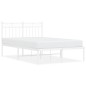 vidaXL Bettgestell mit Kopfteil Metall Weiß 120x190 cm vidaXL Bettgestell mit Kopfteil Metall Weiß 120x190 cm