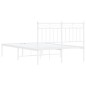 vidaXL Bettgestell mit Kopfteil Metall Weiß 120x190 cm vidaXL Bettgestell mit Kopfteil Metall Weiß 120x190 cm