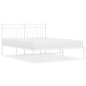 vidaXL Bettgestell mit Kopfteil Metall Weiß 140x190 cm vidaXL Bettgestell mit Kopfteil Metall Weiß 140x190 cm