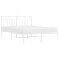 vidaXL Bettgestell mit Kopfteil Metall Weiß 140x190 cm vidaXL Bettgestell mit Kopfteil Metall Weiß 140x190 cm
