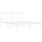 vidaXL Bettgestell mit Kopfteil Metall Weiß 140x190 cm vidaXL Bettgestell mit Kopfteil Metall Weiß 140x190 cm