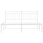 vidaXL Bettgestell mit Kopfteil Metall Weiß 150x200 cm