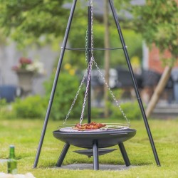 RedFire Schwenkgrill mit Dreibein und Feuerschale 50 cm Schwarz