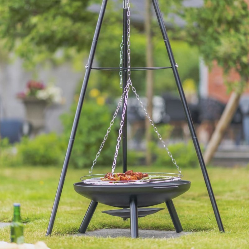 RedFire Schwenkgrill mit Dreibein und Feuerschale 50 cm Schwarz RedFire Schwenkgrill mit Dreibein und Feuerschale 50 cm Schwarz