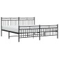 vidaXL Bettgestell mit Kopf- und Fußteil Metall Schwarz 183x213 cm vidaXL Bettgestell mit Kopf- und Fußteil Metall Schwarz 183x213 cm