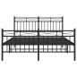 vidaXL Bettgestell mit Kopf- und Fußteil Metall Schwarz 140x190 cm