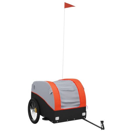 vidaXL Fahrradanhänger Schwarz und Orange 45 kg Eisen