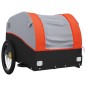 vidaXL Fahrradanhänger Schwarz und Orange 45 kg Eisen