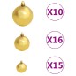 vidaXL Künstlicher Weihnachtsbaum Klappbar 300 LEDs & Kugeln 180 cm vidaXL Künstlicher Weihnachtsbaum Klappbar 300 LEDs & Kugeln 180 cm