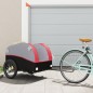 vidaXL Fahrradanhänger Schwarz und Rot 45 kg Eisen vidaXL Fahrradanhänger Schwarz und Rot 45 kg Eisen