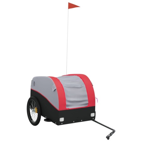 vidaXL Fahrradanhänger Schwarz und Rot 45 kg Eisen