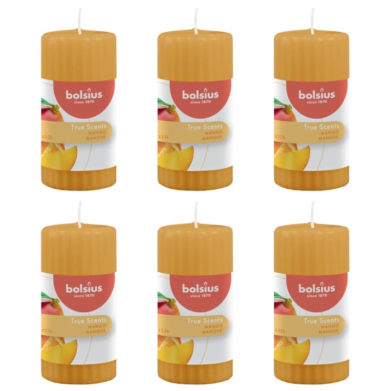 Bolsius Duftkerzen Geriffelt 6 Stk. 120x58 mm Mango Bolsius Duftkerzen Geriffelt 6 Stk. 120x58 mm Mango