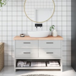 Waschtischplatte 120x30x6 cm Massivholz Unbehandelt